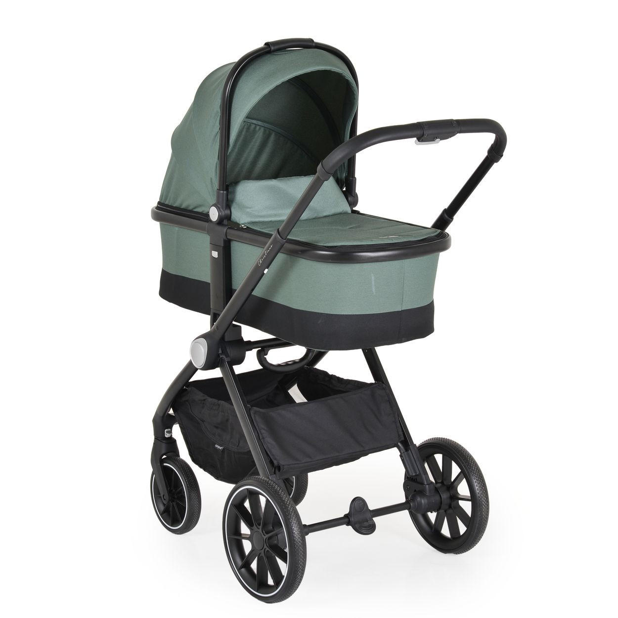 KOMBIKINDERWAGEN Christiano 3 in 1 grün Babywanne Babyschale klappbar Tasche - Grün, Metall (80/61/104cm) - Cangaroo