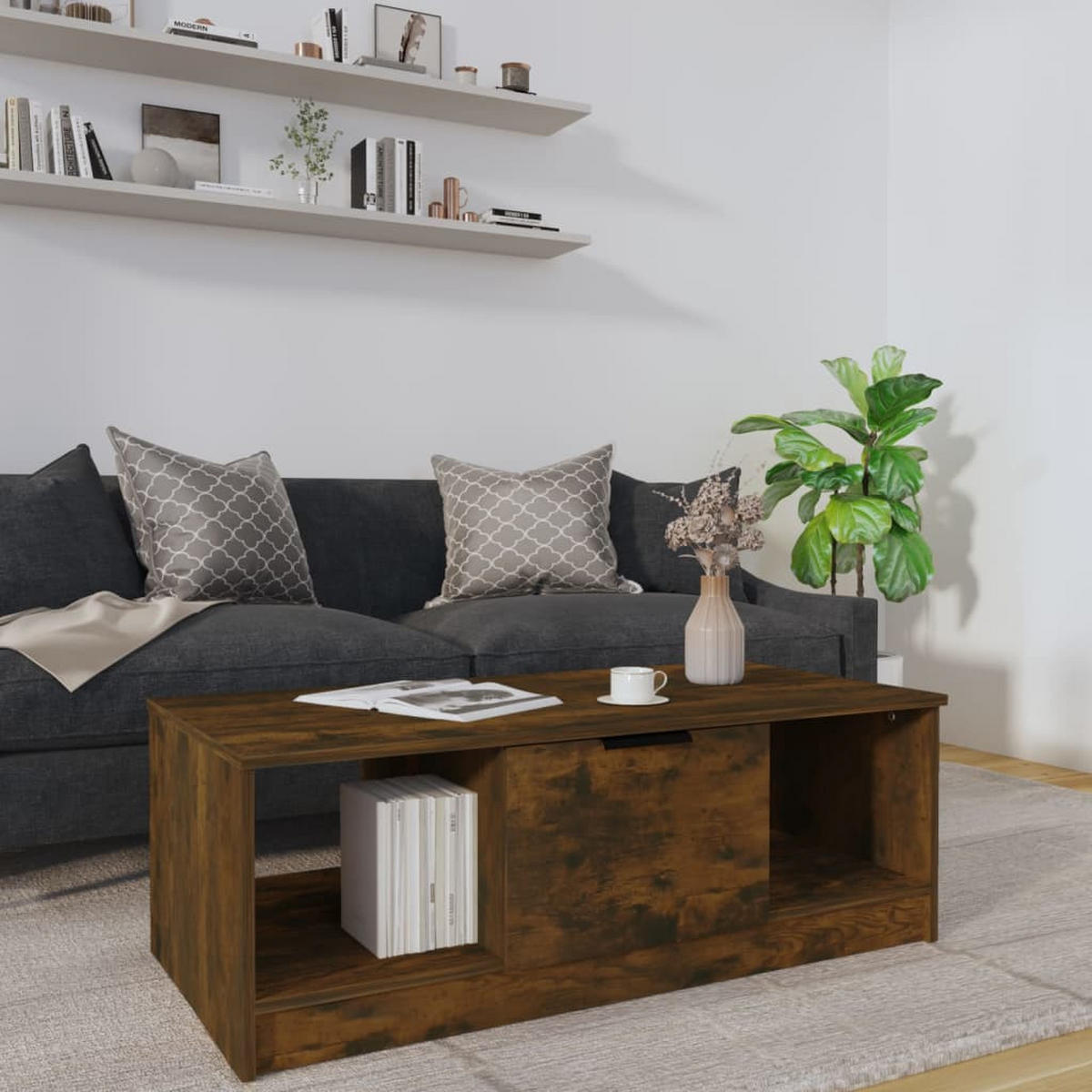 COUCHTISCH Räuchereiche 102x50x36 cm Holzwerkstoff - Braun, Holzwerkstoff (102/50/36cm) - furnicato