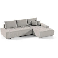 ECKSOFA Draco L beige rechts - Chromfarben/Beige, Textil/Metall (267/186cm) - Beautysofa