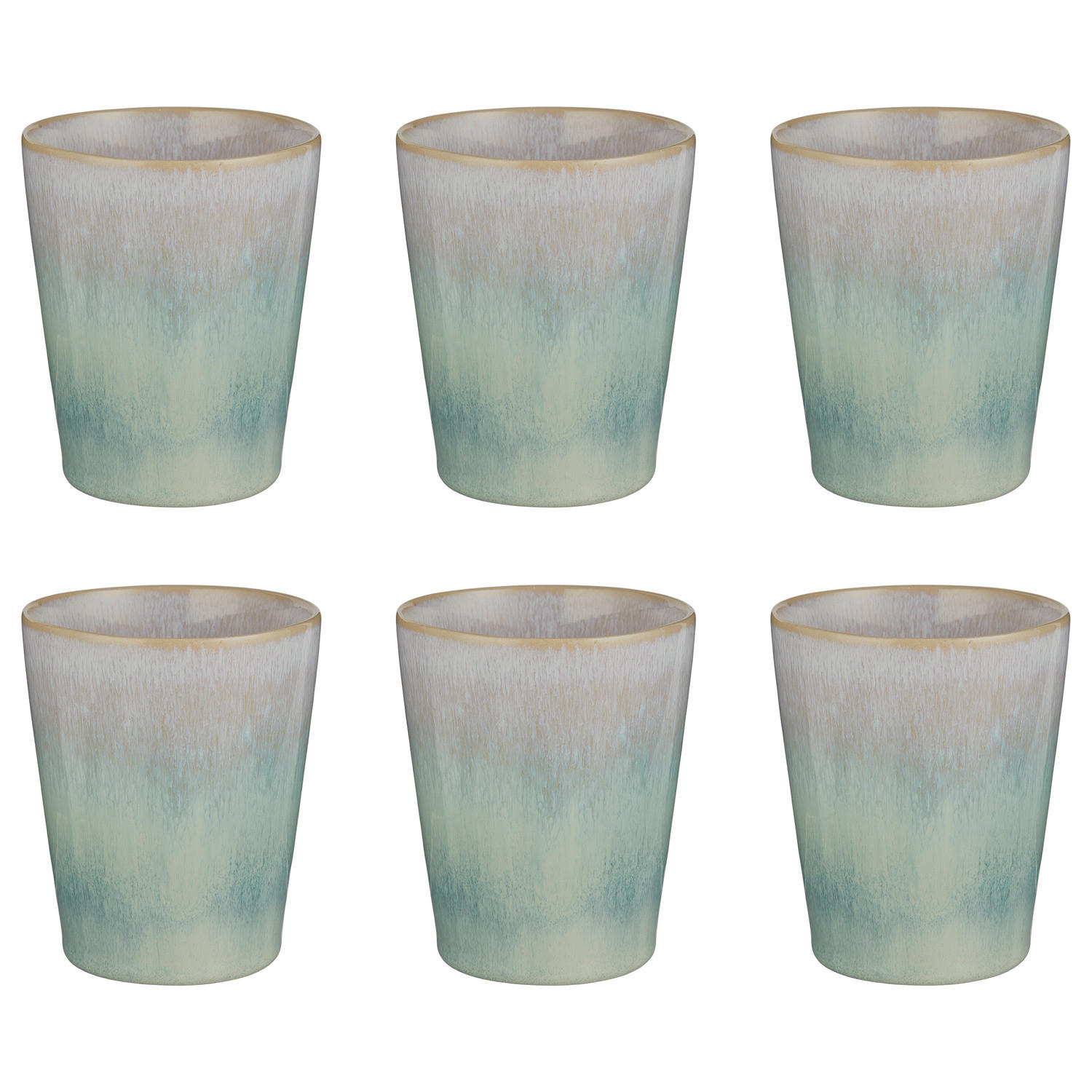 LATTE MACCHIATO GLAS (6er-Set) Artisan 320 ml - Mintgrün, Keramik (0.32L) - Butlers