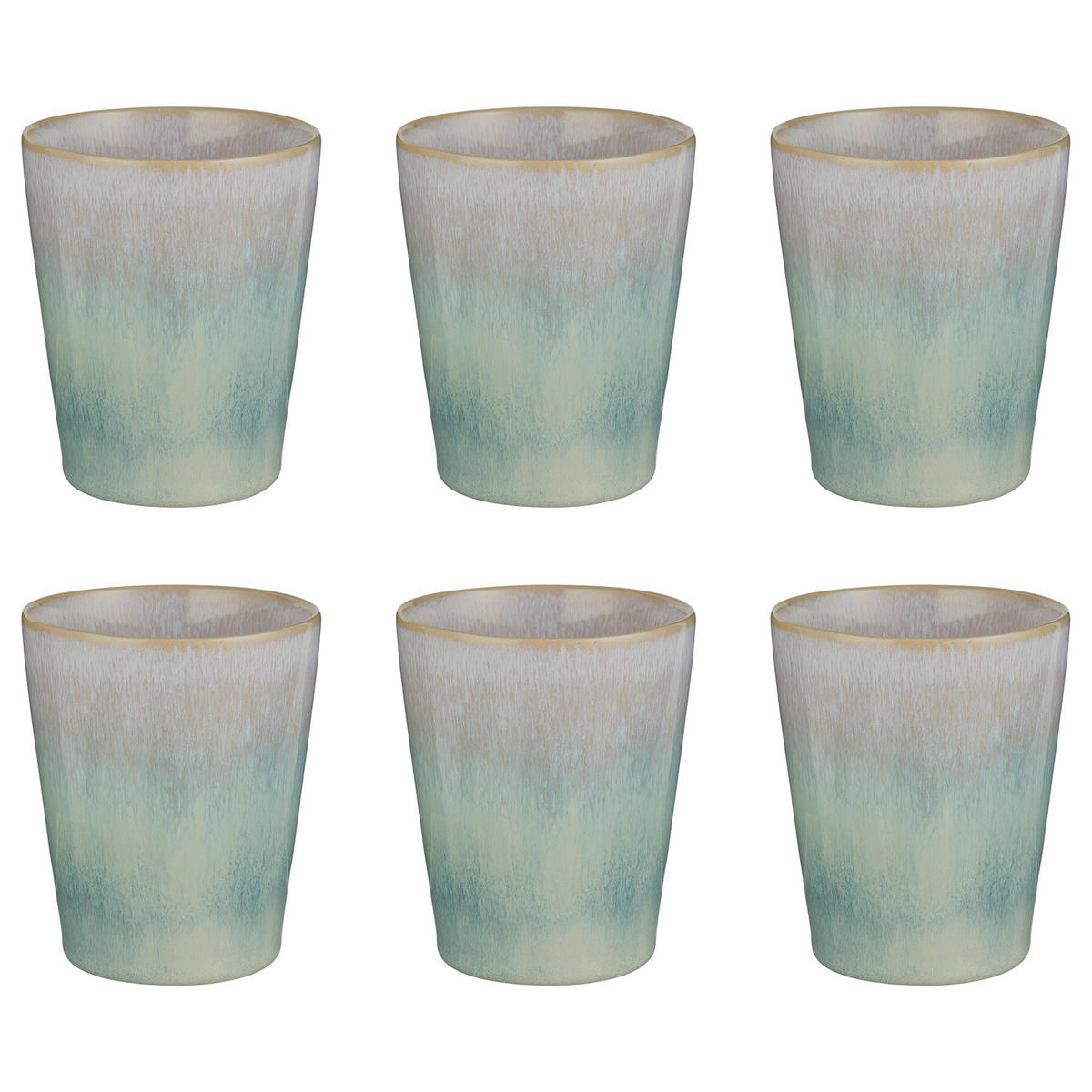 LATTE MACCHIATO GLAS (6er-Set) Artisan 320 ml - Mintgrün, Keramik (0.32L) - Butlers