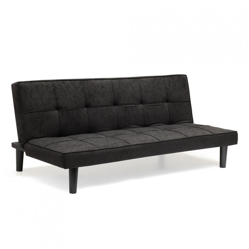 2-SITZER Sofabett Giada - Schwarz - Schwarz, Textil (179/76/91cm) - Pasmara