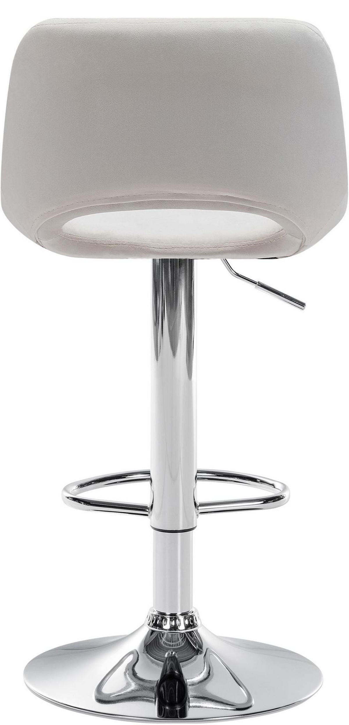 BARHOCKER 2er Set Samt creme - Chromfarben/Creme, Textil/Metall (42/86/46cm) - CLP
