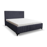 POLSTERBETT QUANT mit Bettkasten Velour Stoff 180 x 200 cm - Dunkelgrau, Holzwerkstoff (180/200cm) - VENASI MÖBEL