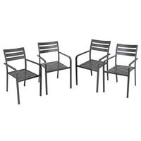 GARTENSTUHL 4er Set Wilma Gartenstühle - Anthrazit, Metall (55/88/63cm) - DELUKE
