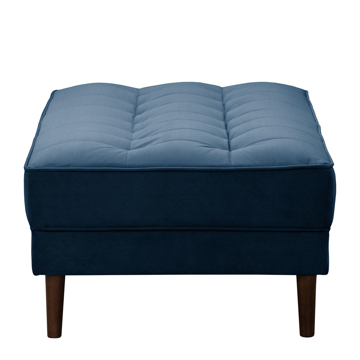 HOCKERBANK - Samt - Dunkelblau, Birkenholz/Textil (124/43/69cm) - home24