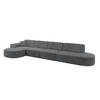 ECKSOFA Ottomane Links MARI-L3 - 402x163x73,5 cm Dunkelgrau Cord - Dunkelgrau/Schwarz, Holzwerkstoff/Kunststoff (165/406cm) - ALTDECOR