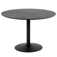 ESSTISCH - Esche teilmassiv / Eisen - Esche Schwarz / Schwarz - Schwarz, Holzwerkstoff/Metall (110/110/74cm) - home24