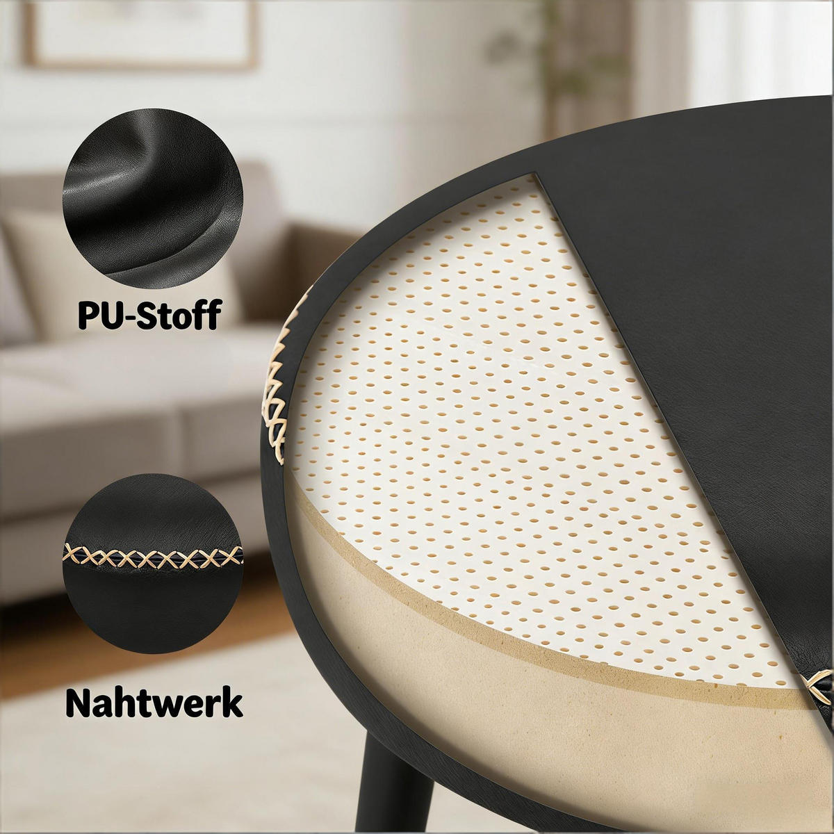 BÜROSTUHL Schwarz 49/49/58 cm - Schwarz, Metall (49/58/49cm) - PANGIVO