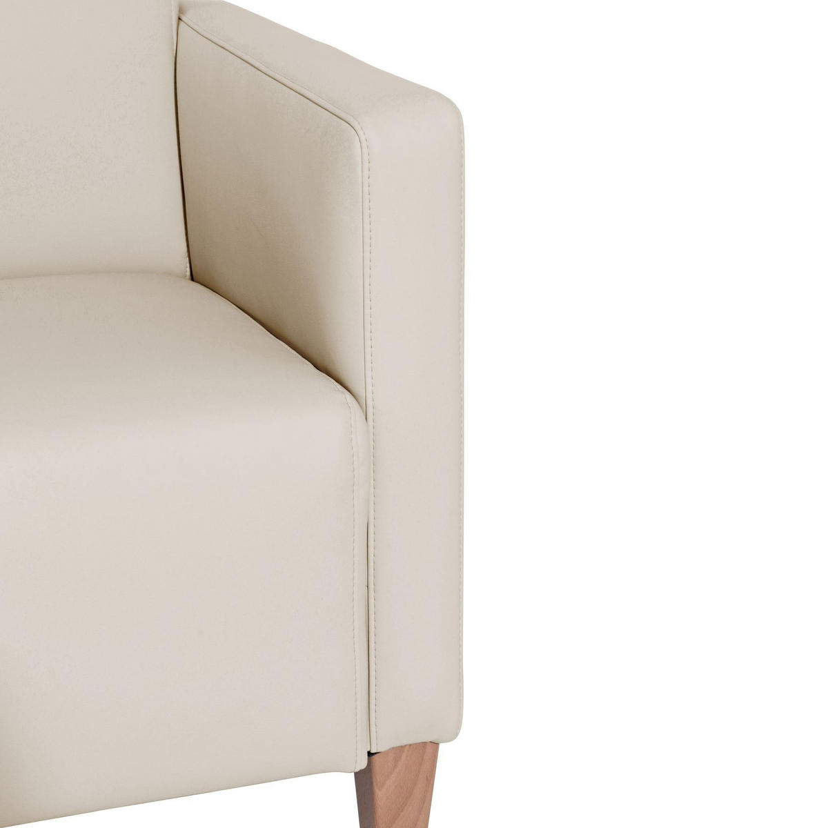 SESSEL Karol Bezug Kunstleder Buche natur / beige - Weiß, Kunststoff (71/81/70cm) - 58aufmkessel