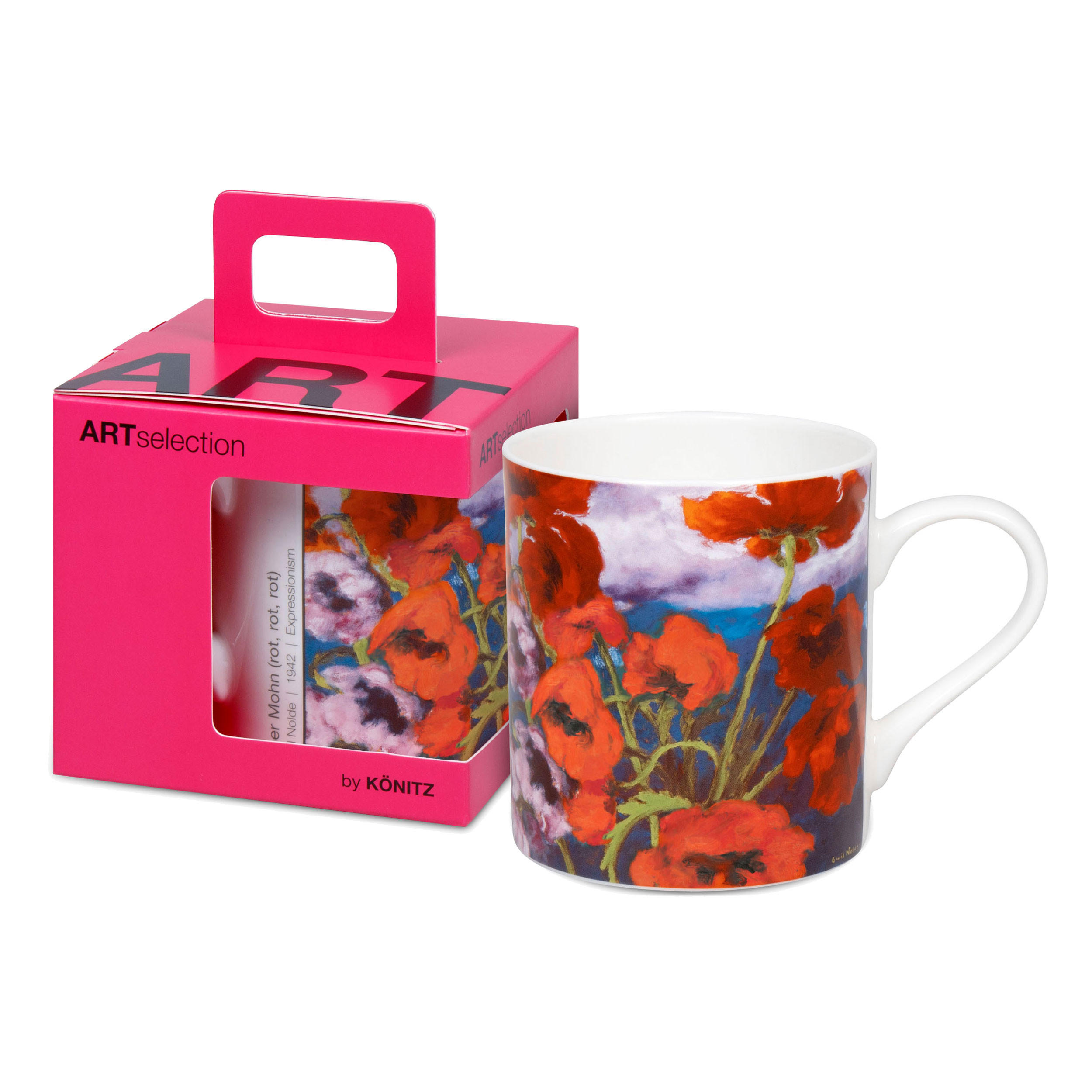 KAFFEEBECHER Großer Mohn - Emil Nolde, in Geschenkbox - Naturfarben, Keramik (0.4L) - Könitz