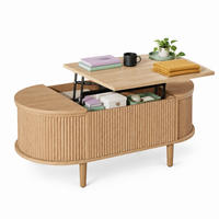 COUCHTISCH aus MDF 100x48x53,5 cm Eichenfarbe höhenverstellbar mit Stauraum - Eichefarben, Holzwerkstoff (100/48/53.5cm) - IVMEU