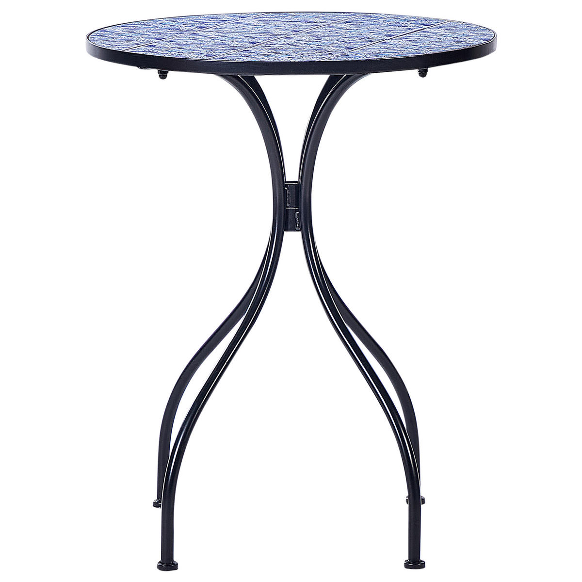 GARTENTISCH Keramik Schwarz Cigliano - Blau/Schwarz, Metall (75/60/60cm) - Beliani