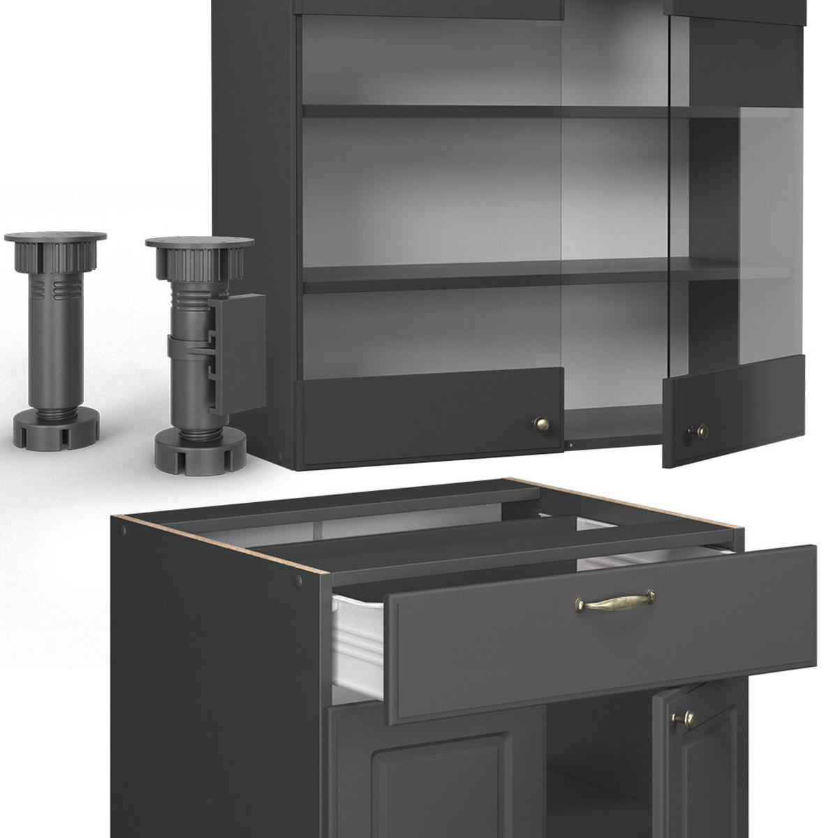 Anthrazit, Holzwerkstoff (140/81.6/60cm) - Vicco