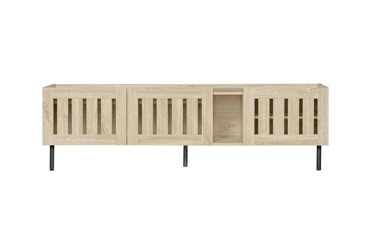 TV-LOWBOARD 160/40/47 cm mit 3 Türen und Kabeldurchlass in Natur - Hellbraun, Holzwerkstoff (160/47/40cm) - BEAOK