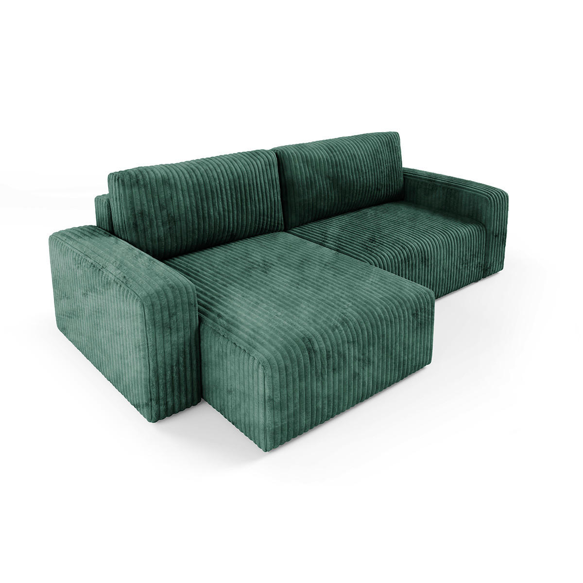 ECKSOFA Angela 3 Sitzplätze Tannengrün - Grün, Holz (252/149cm) - Petits-meubles