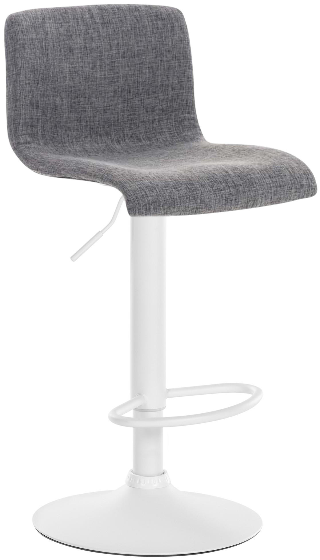 BARHOCKER Stoff hellgrau - Hellgrau/Weiß, Textil/Metall (39/84/36cm) - CLP