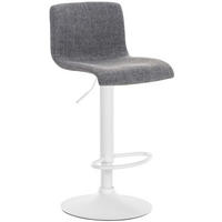 BARHOCKER Stoff hellgrau - Hellgrau/Weiß, Textil/Metall (39/84/36cm) - CLP