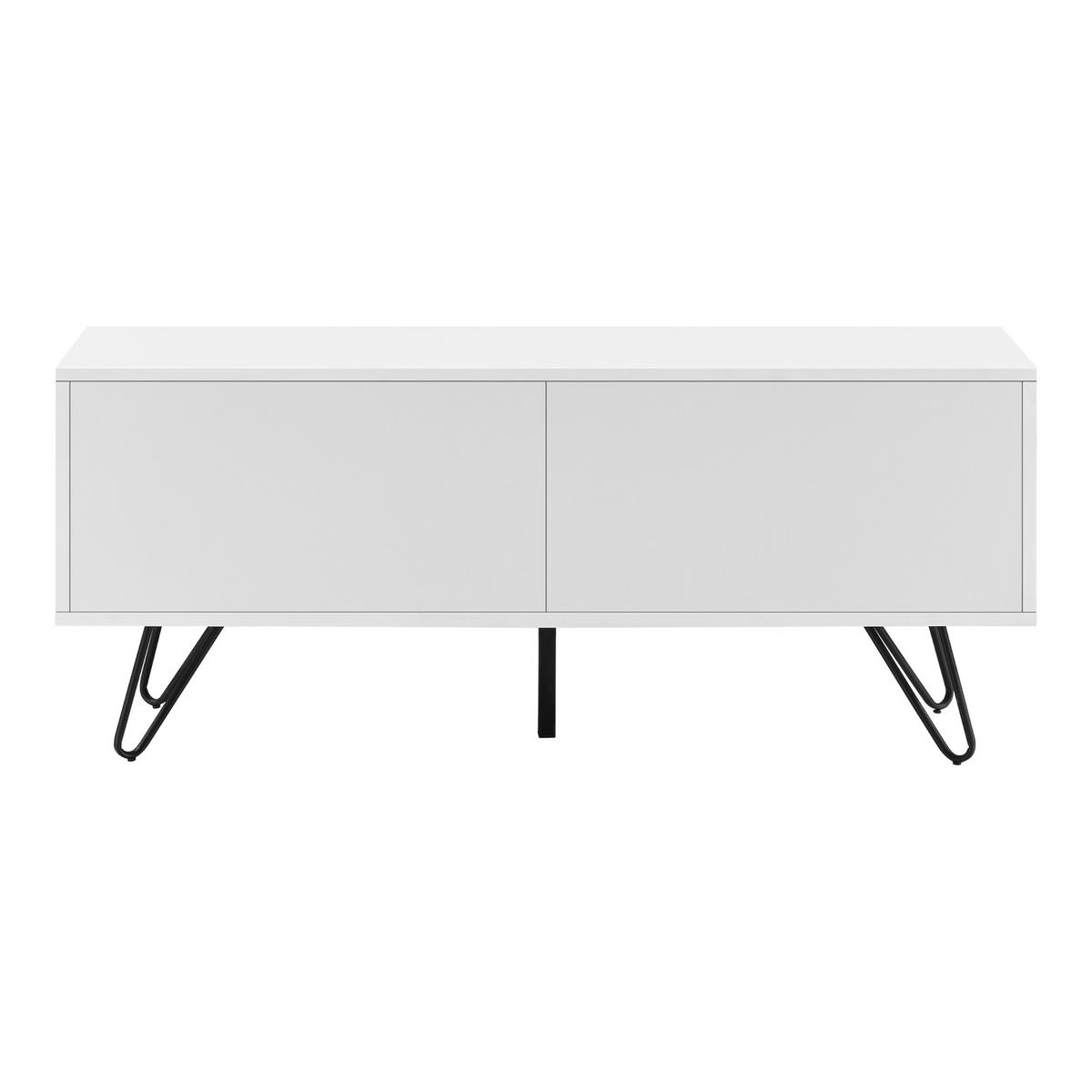 LOWBOARD Bollebygd - Schwarz/Weiß, Holzwerkstoff/Metall (110/46.5/30cm) - [en.casa]