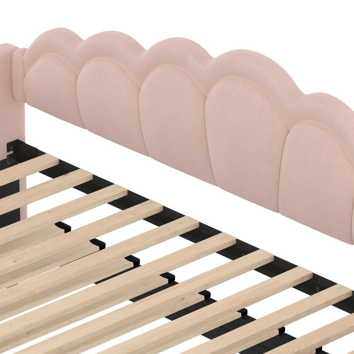 SCHLAFSOFA 90/200 cm & 180/200 cm in Rosa mit LED und Ausziehbett Samt - Rosa, Holzwerkstoff/Textil (90/200cm) - CHICFURN