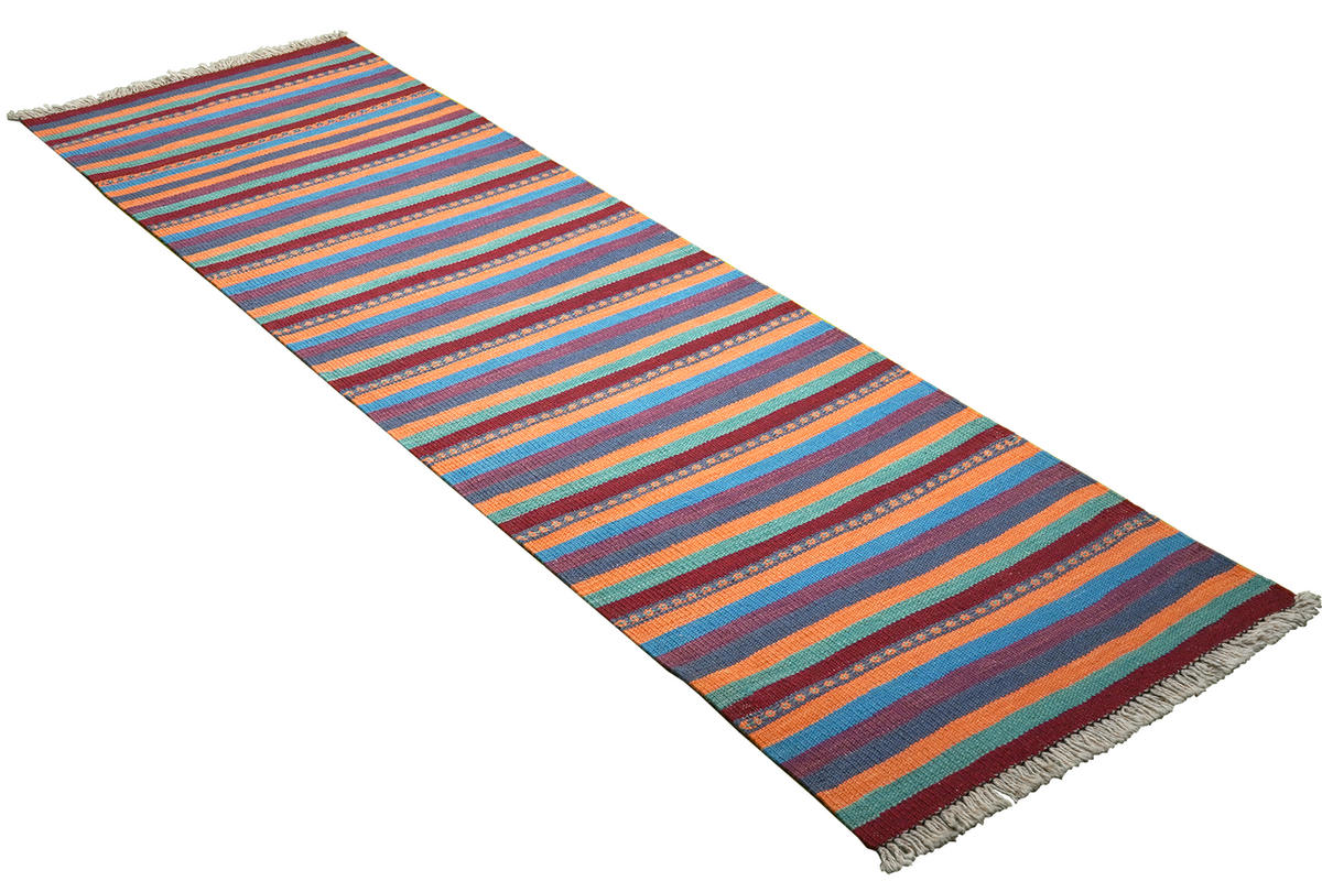HANDWEBTEPPICH Kelim Gashgai Mehrfarbig 197/60 cm Schurwolle - Multicolor, Textil (60/197cm) - Looma