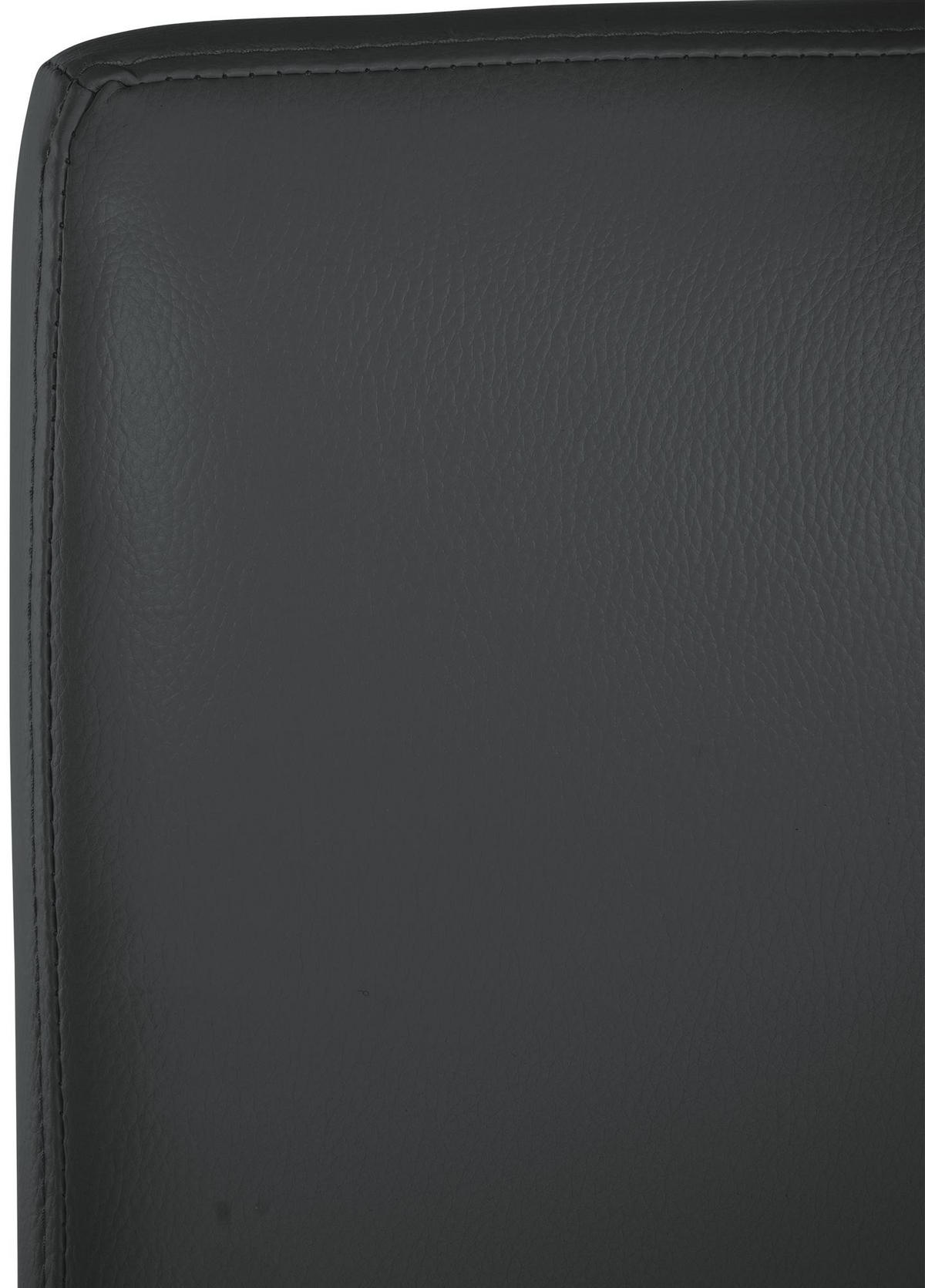 BARHOCKER Lederlook Dunkelgrau - Dunkelgrau/Schwarz, Textil/Metall (43/110/49cm) - CLP