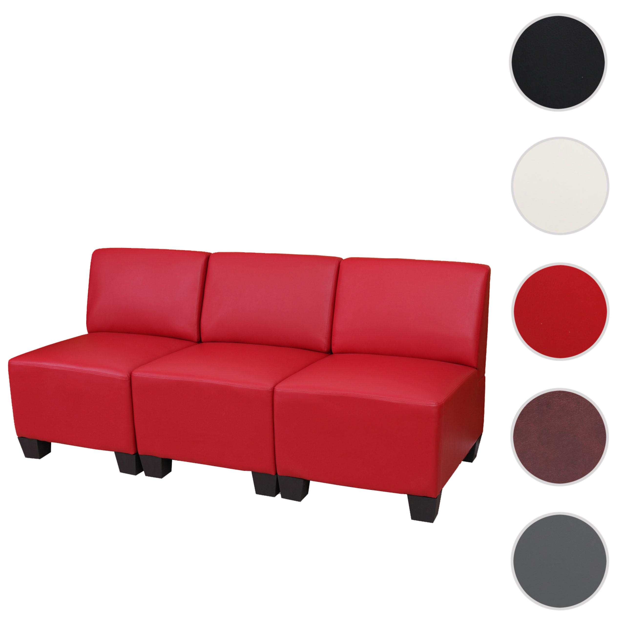 3-SITZER Rot - Rot, Textil (171/76/72cm) - MCW