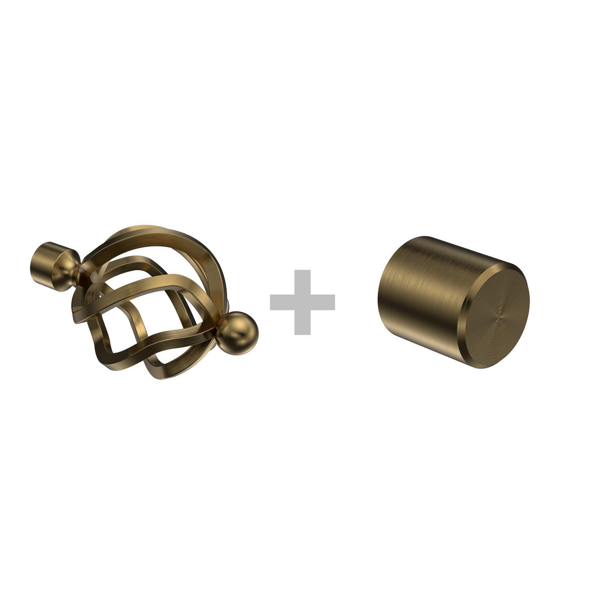 GARDINENSTANGE Olymp Paolo 600 cm (geteilt in 3 x 200 cm), 2-läufig (ohne Ringe), 16 mm Ø Messing Antik - Messingfarben/Bronzefarben, Metall (600cm) - INTERDECO