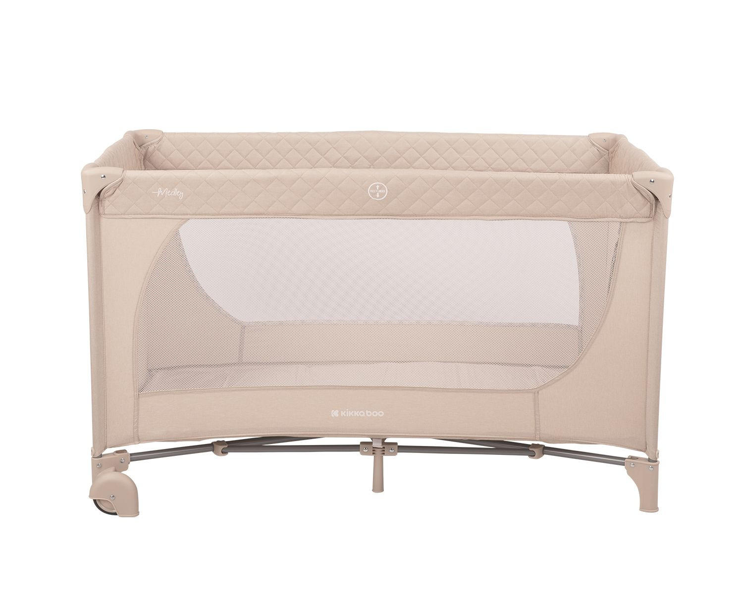REISEBETT Medley, Seiteneingang beige/braun weiche Matratzenauflage, Netzfenster - Beige/Braun, Kunststoff (60/120cm) - Kikka boo