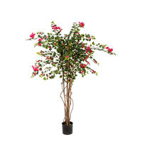 KUNSTBAUM Künstlicher Drillingsblumenbaum - Rachel 150 cm - Rot, Kunststoff (150cm) - aplanta