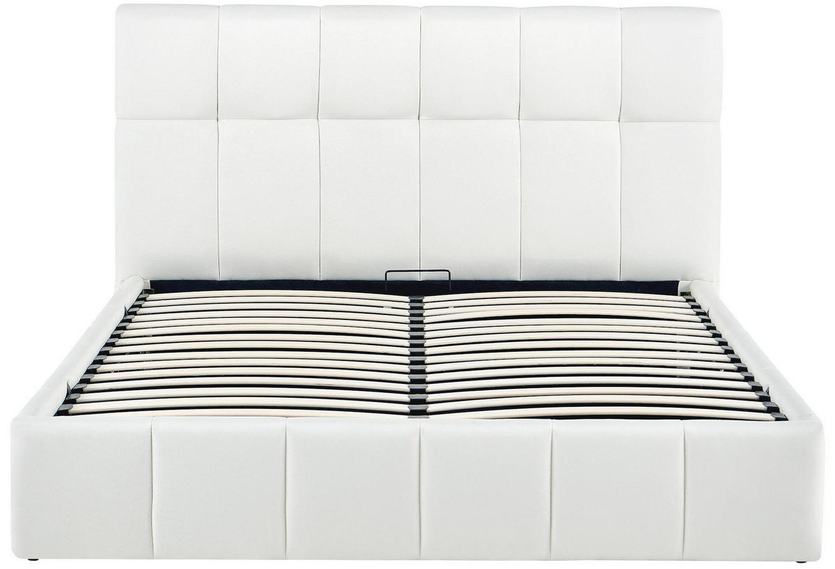 POLSTERBETT Negad Stoff Creme Bett 160x200 - Creme, Textil (160/200cm) - DELUKE