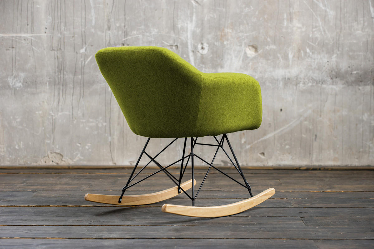 SCHAUKELSTUHL STELLA Grün Webstoff - Grün, Textil (62/73/75cm) - KAWOLA