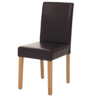 ESSZIMMERSTUHL klassisch und zeitlos 90x43x56cm Sitzhöhe 45cm Kunstleder helle Beine Braun - Braun, Kunststoff (43/90/56cm) - CHEFGASTRO