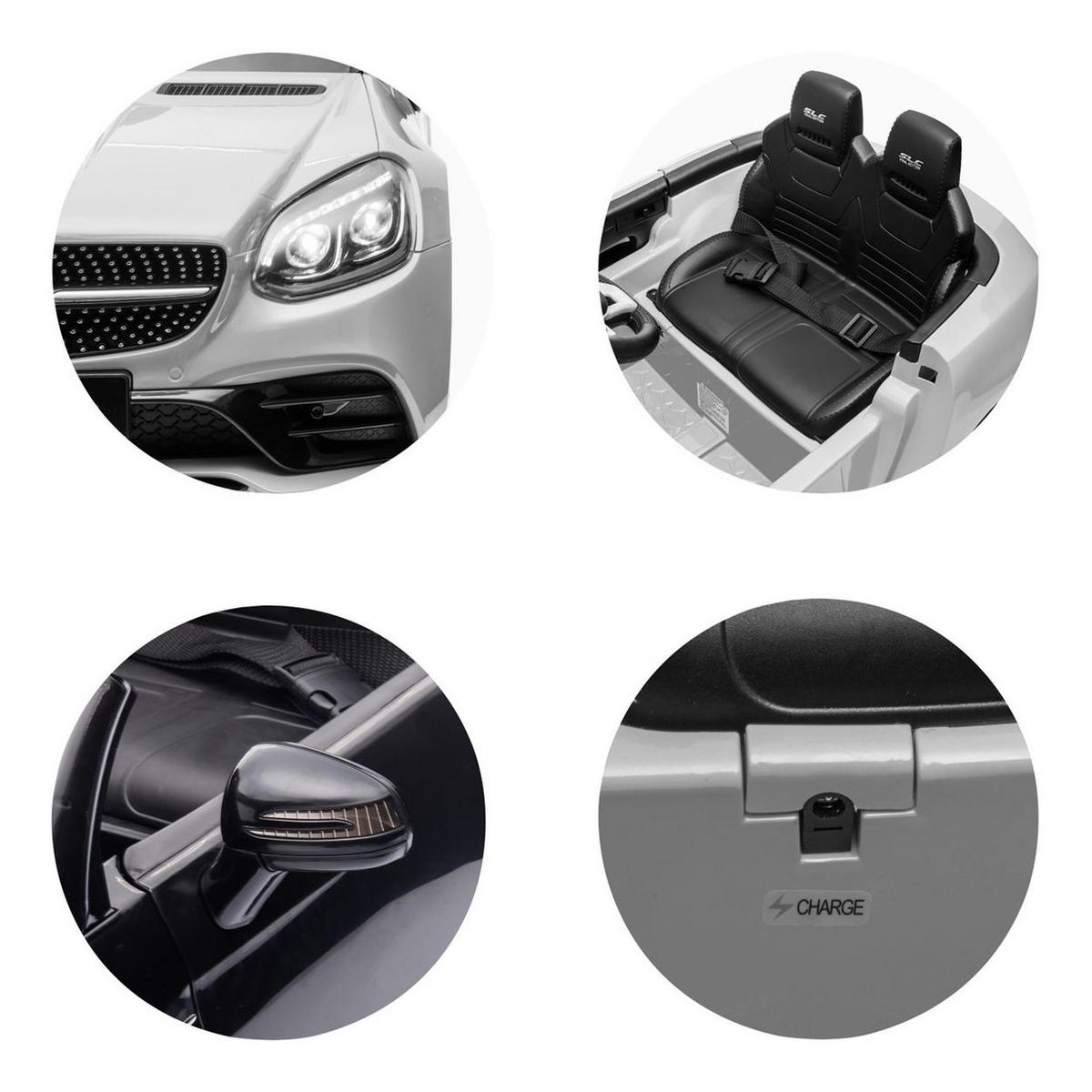 ELEKTROAUTO Mercedes SLC300 schwarz Fernbedienung MP3 Bluetooth - Schwarz, Kunststoff (107/63/44cm) - Chipolino