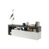 TV-MÖBEL mit 1 Tür & 4 Ablagen - Weiß lackiert & Beton-Optik - SEFRO - Grau, Holz (42/58/184cm) - Vente-Unique