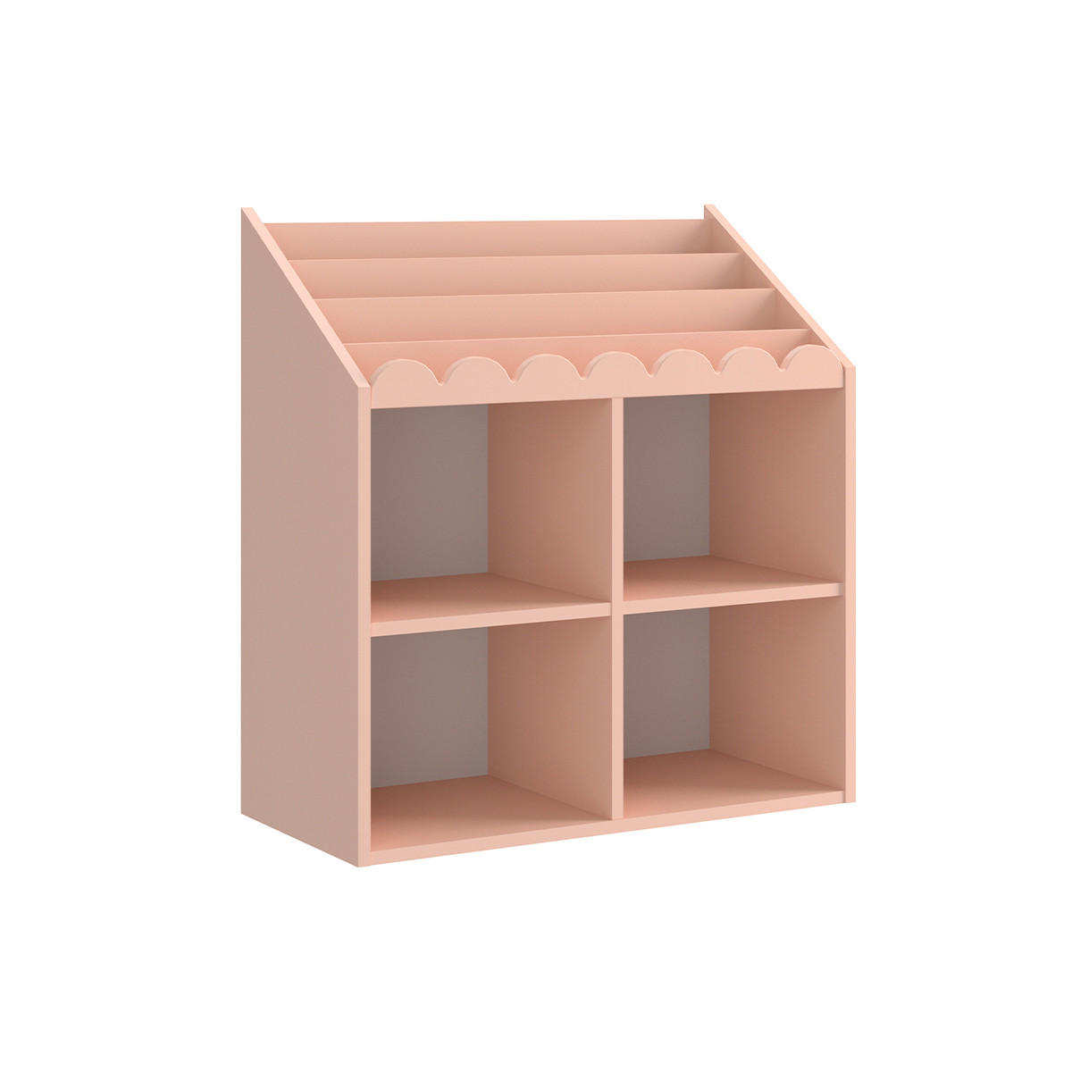 KNIHOVNA Book Nook Rose - růžová, kompozitní dřevo (71/76/33cm) - Petits-meubles