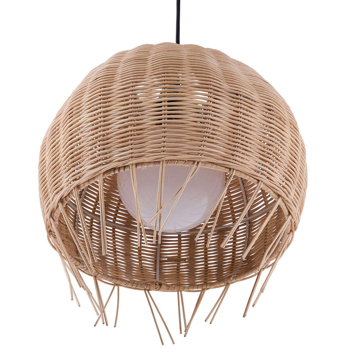 HÄNGELEUCHTE Drino 27/27/150 cm - Beige, Naturmaterialien (27/27/150cm) - Beliani