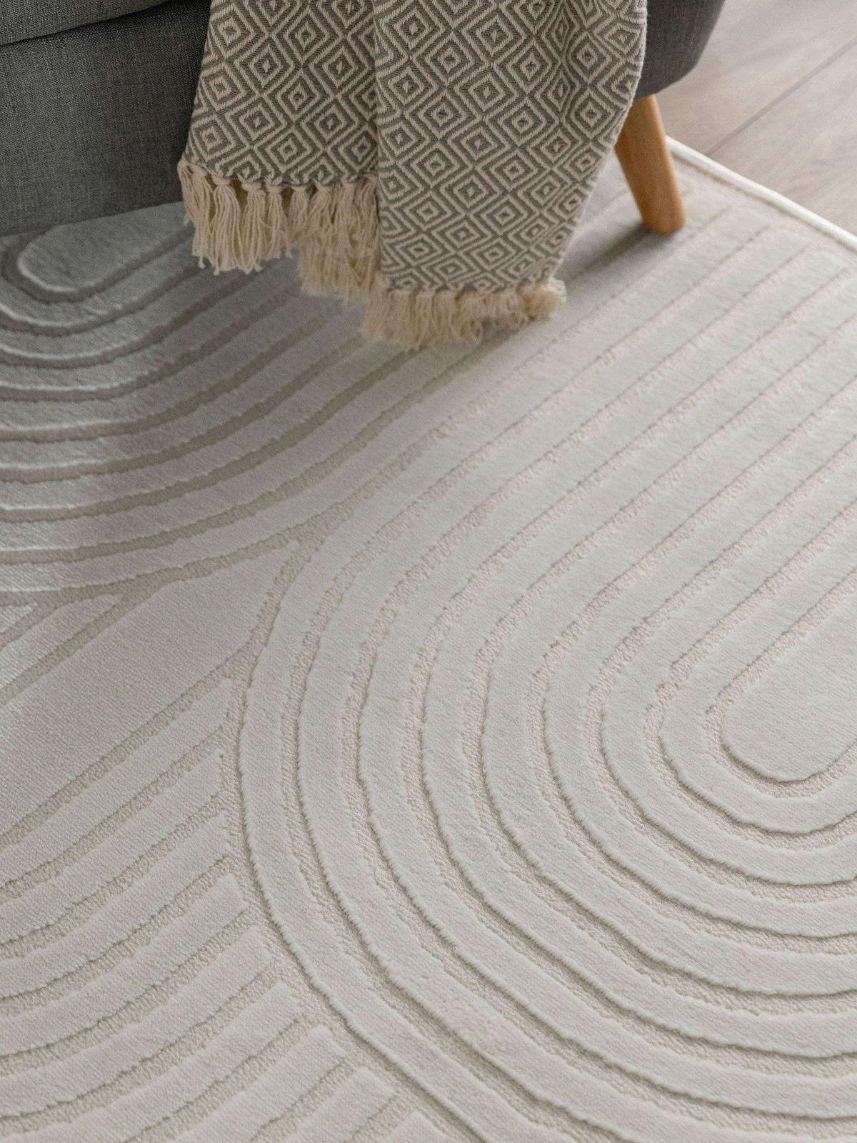 TEPPICH Claire Cream 200x300 cm - Creme, Kunststoff (200/300cm) - benuta