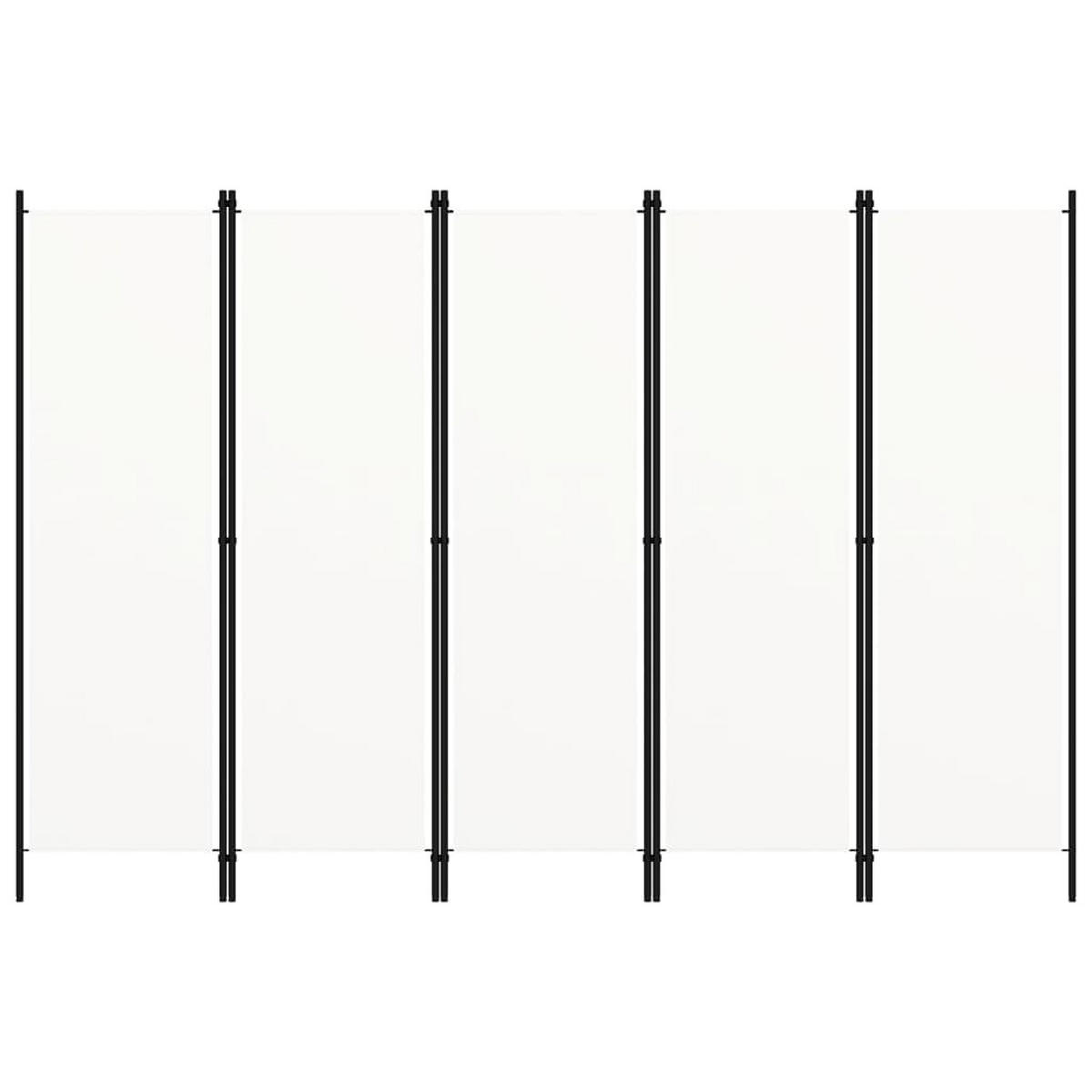 RAUMTEILER 5-teilig Weiß 250/180 Cm - Weiß, Textil (250/180/250cm) - vidaXL