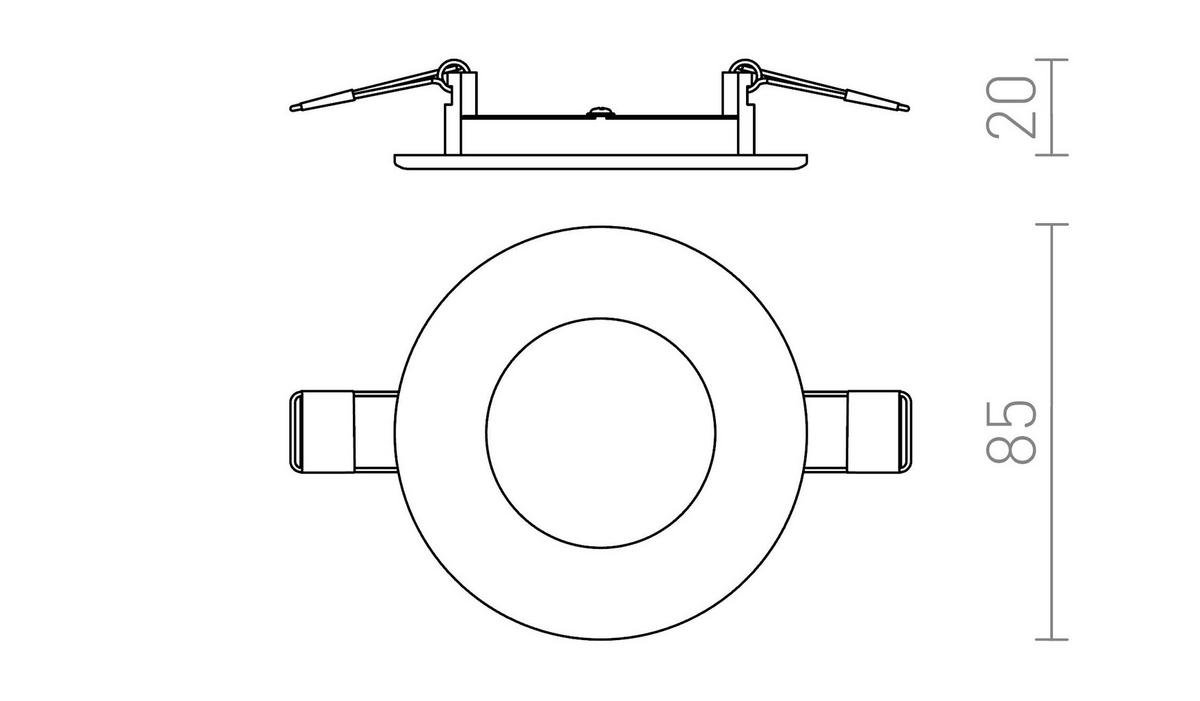 EINBAULEUCHTE SOCORRO R 85 Weiß 3 W - Weiß, Metall (9/9/9cm) - Rendl