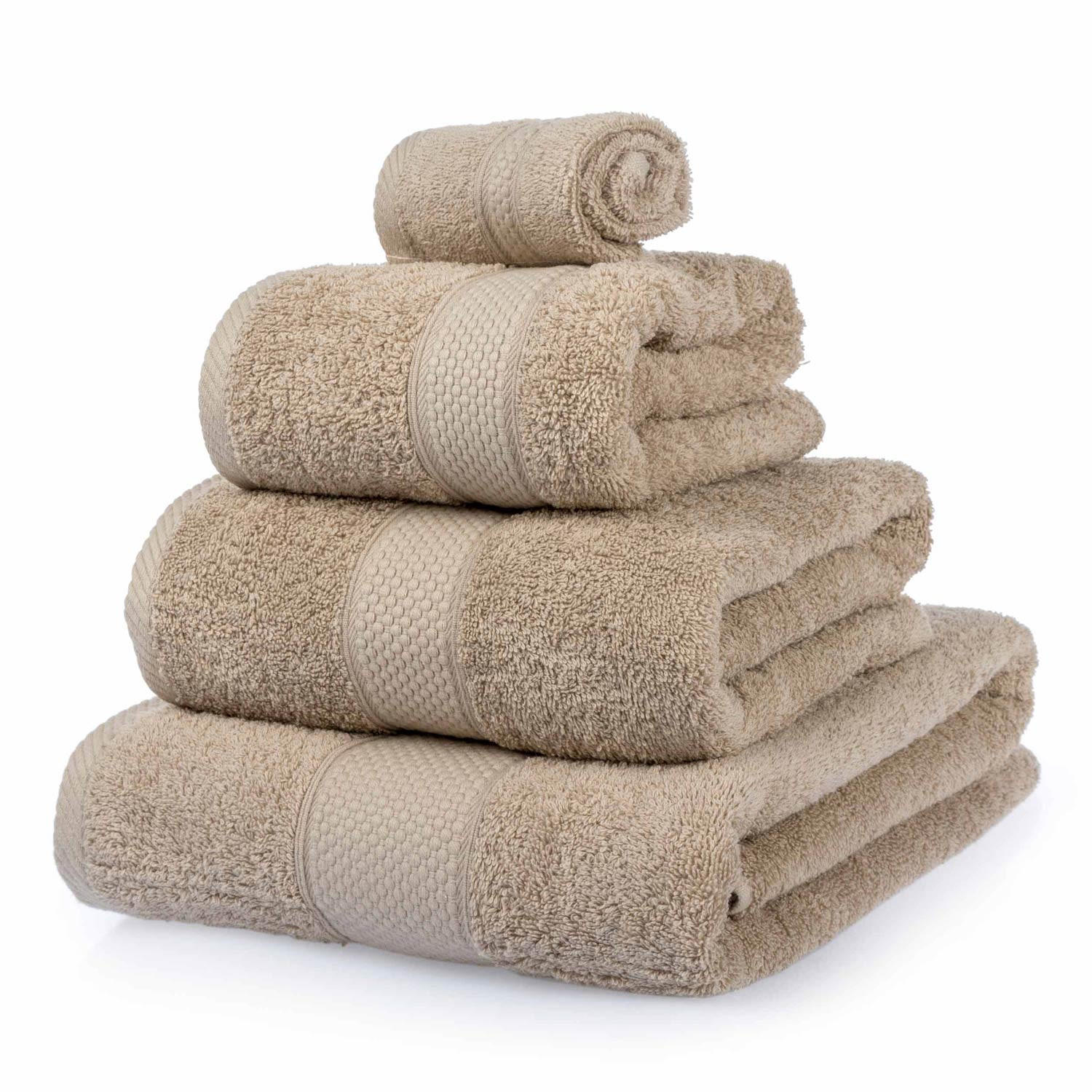 FROTTIERSET Essential 4-teilig beige - Beige, Textil (100/150cm) - Homescapes
