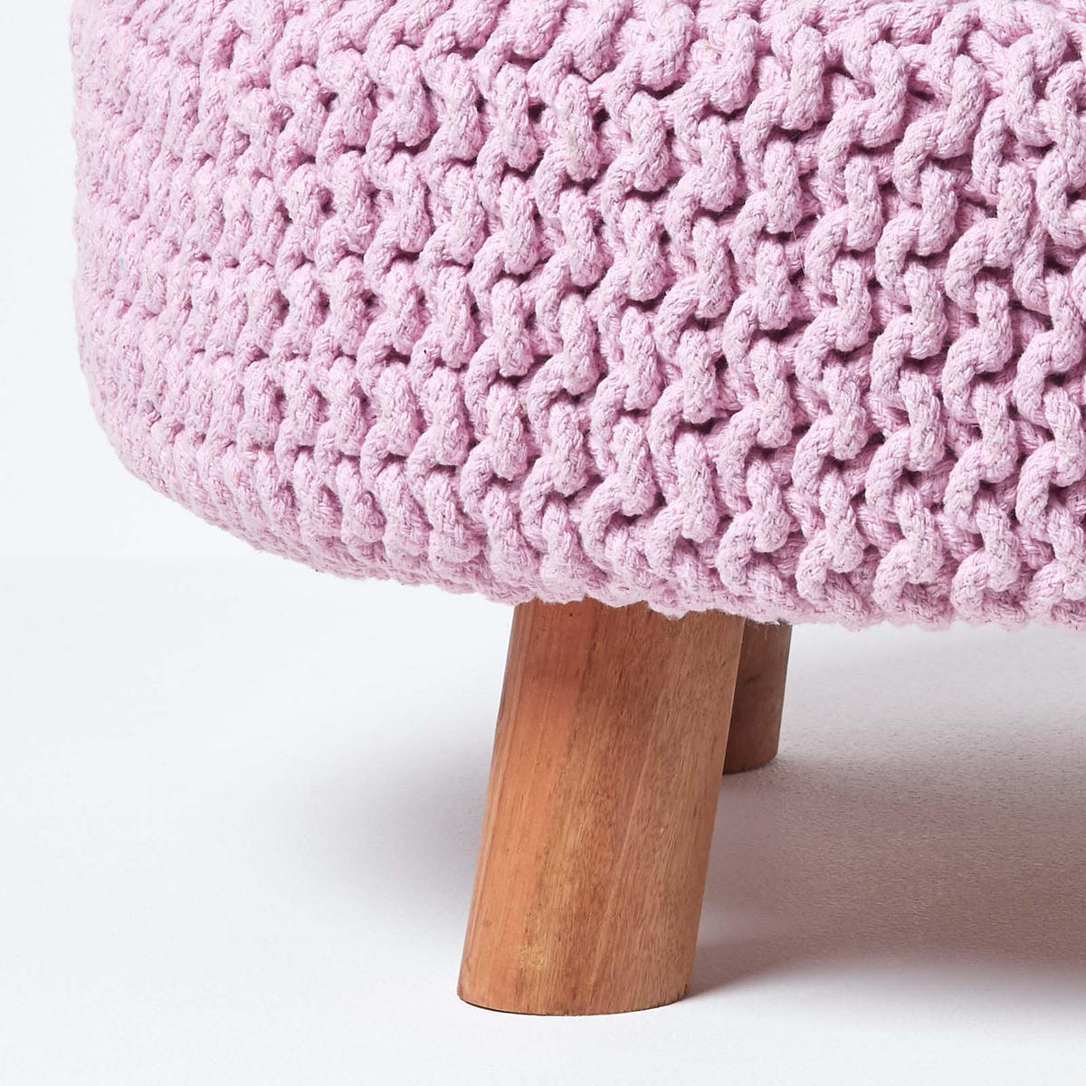 STRICK-HOCKER rosa, rund 62/62/30 cm - Rosa, Textil (62/30/62cm) - Homescapes