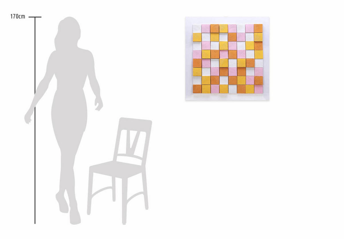 HOLZBILD Bunt 80/80 cm - Multicolor, Holz (5.57/80cm) - KUNSTLOFT