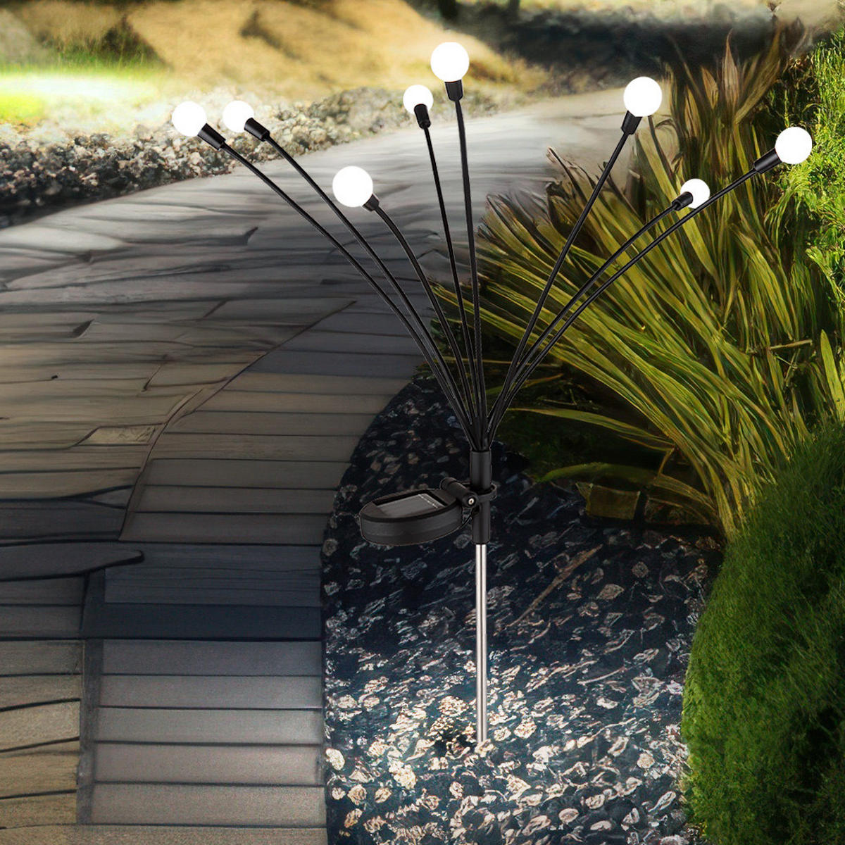 LED AUSSENLEUCHTE Edelstahl Schwarz 2er Set - Schwarz, Metall (20/12/70cm) - Globo Lighting