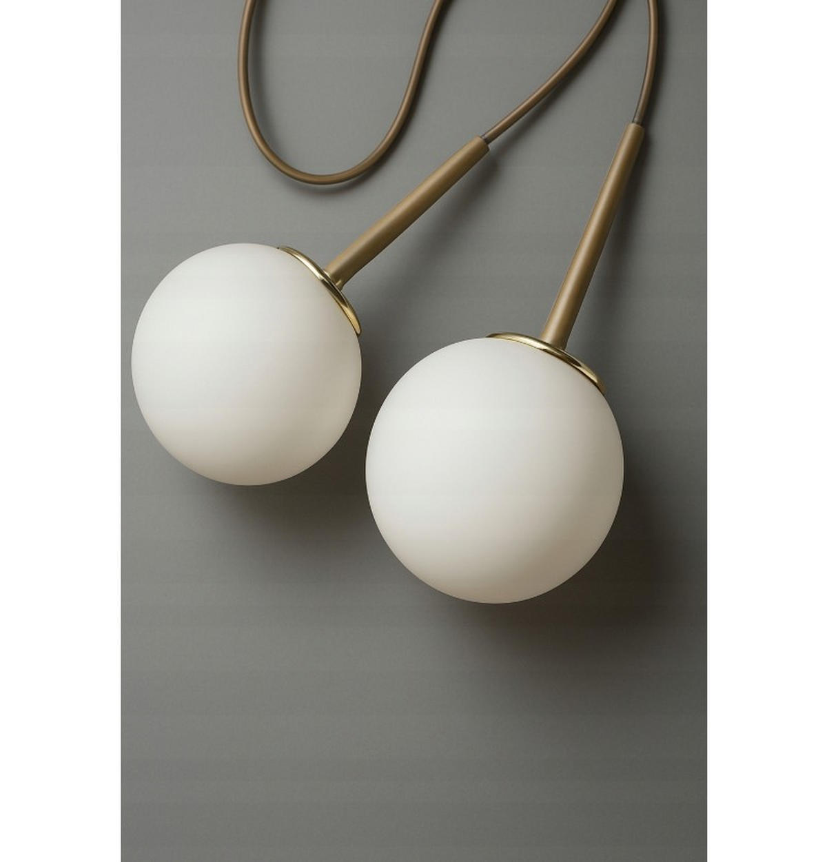 PENDELLEUCHTE ECRU II - Beige/Goldfarben, Glas/Metall (40/40/100cm) - kiki design