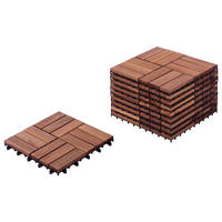 TERRASENFLIESEN 10 Stück Braun Acerenza - Braun, Holz (30/30cm) - Beliani