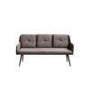 ESSZIMMERBANK PIRI Taupe Velvet - Taupe/Schwarz, Textil (180/84/64cm) - KAWOLA