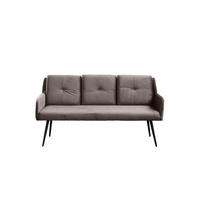 ESSZIMMERBANK PIRI Taupe Velvet - Taupe/Schwarz, Textil (180/84/64cm) - KAWOLA