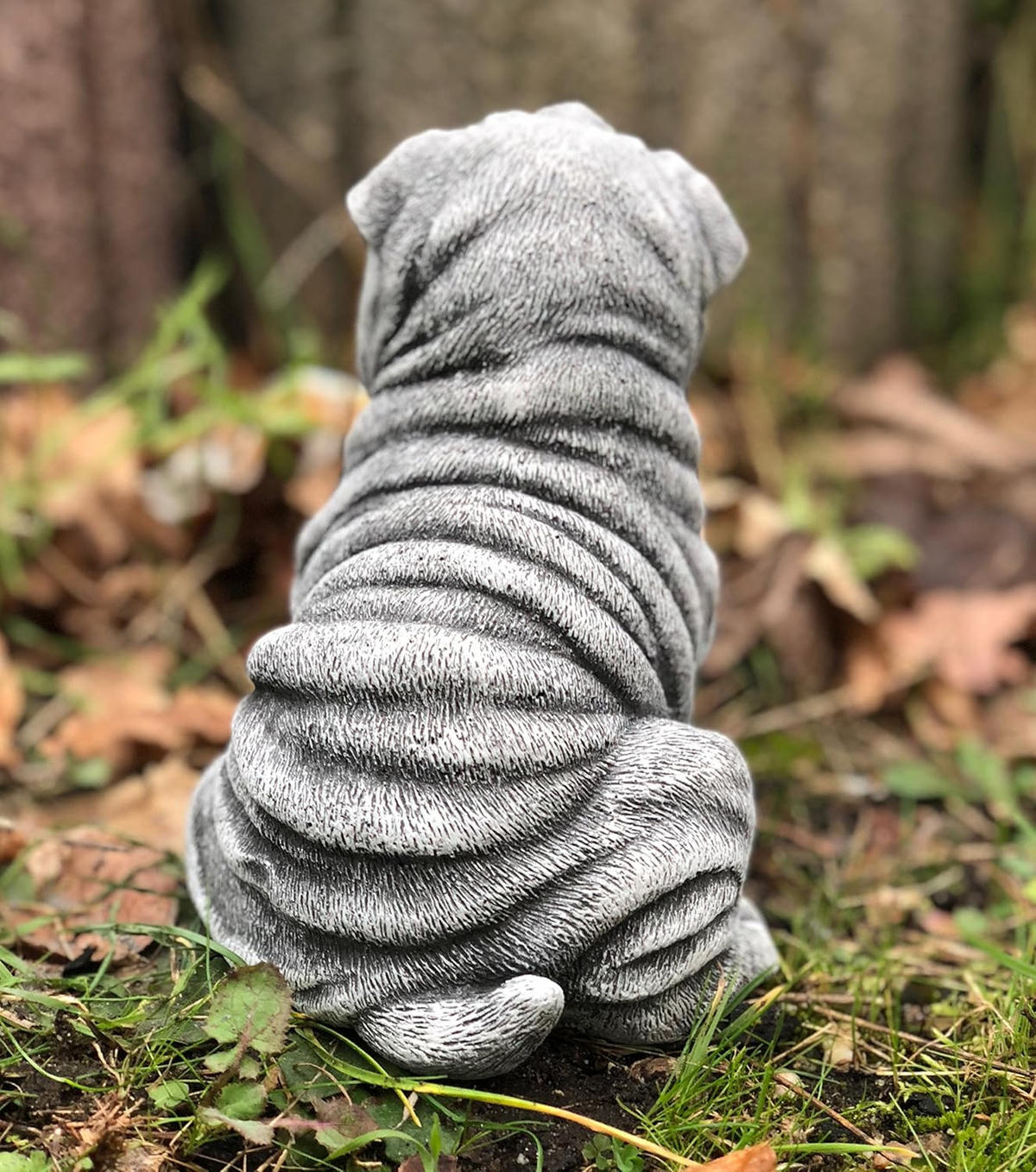 STEINFIGUR Shar-Pei frostfest Steinguss wetterfest - Grau, Stein (12/16/14cm) - stoneandstyle