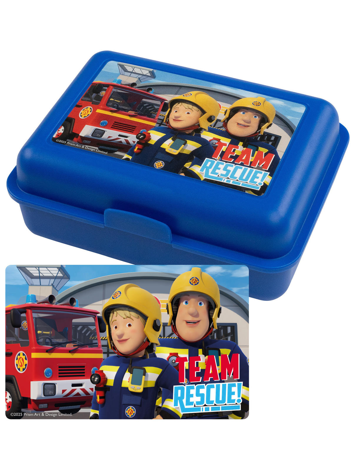 BROTDOSE Feuerwehrmann Sam Team Rescue Blau 17,5 x 12,8 x 6,9 cm - Blau, Kunststoff (17.5/6.9/12.8cm) - Chiemsee
